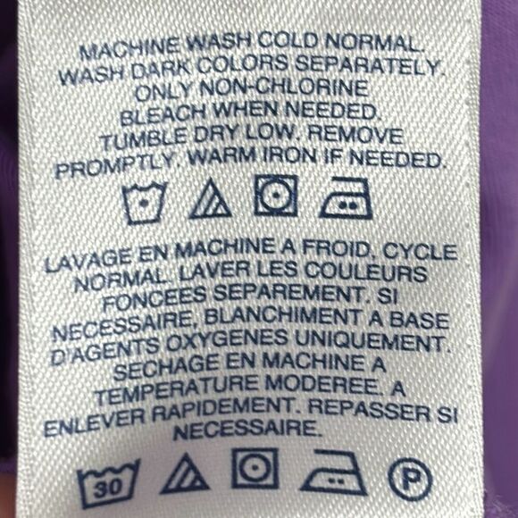 Lands End purple tee scoop neck hem short sleeve L - Picture 8 of 8